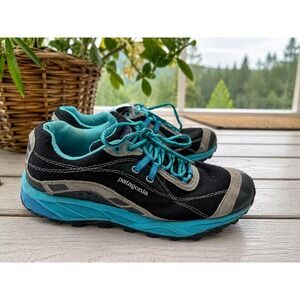 Patagonia Tsali Trail Running Shoes Womens 6.5 Black Ultramarine T80664 Hiking